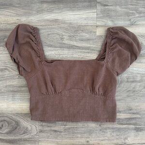 PacSun | Crop Top with Puff Sleeves